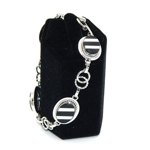 Bracciale di perline in argento Sterling 925 con madreperla e onice nero - Product Image 2