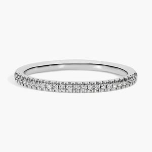 Anillo de Boda para Mujer, Plateado en Rodio, con Micro Pavé de Diamantes Redondos, de Platino, con Diamantes Cultivados en Laboratorio - Product Image 2