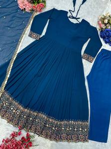 Conjunto Lengha Choli Plazzo de 3 piezas pakistaní indio tradicional para mujer, listo para usar para fiestas de boda tradicionales indias de verano - Product Image 4