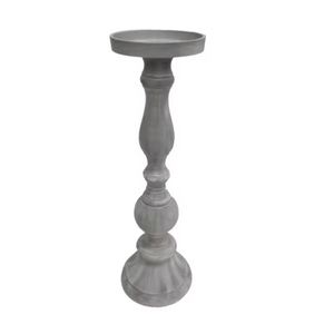Decoración del hogar, piedra ahumada, acabado de aluminio, vela blanca, pilar de sujeción, diseño moderno, soporte de vela para decoración de boda - Product Image 1