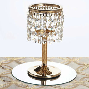 Soporte de vela de cristal plateado de forma redonda, diseño más nuevo, calidad superior, tamaño grande, Ideal, boda, Hotel, restaurante, decoración - Product Image 5