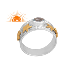 Best selling fine sterling silver natural Blue Topaz gemstone <b>statement</b> <b>ring</b> custom jewelry manufacturer - Product Image 1