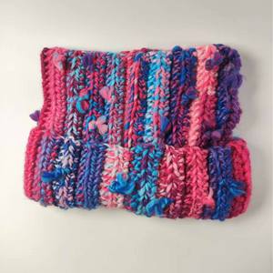 Gorro de lana con borlas en contraste, diseño de orejas de gato, unisex, de punto grueso y cálido para el frío - Product Image 1