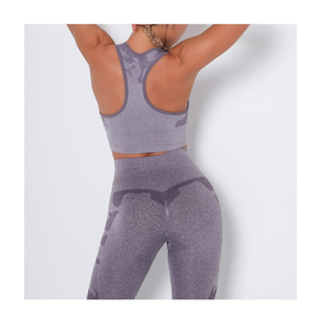 2024 personnalisé actif Gym Fitness porter ensemble 2 pièces sport Yoga costume taille haute respirant solide motif léger Yoga ensembles - Product Image 1