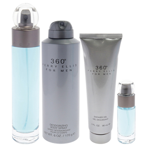 Perry Ellis 360 da uomo Set regalo da 4 pezzi 3.4oz Spray da 6 once deodorante Spray per il corpo 3.0oz Gel doccia da 0.25oz Spray - Product Image 2