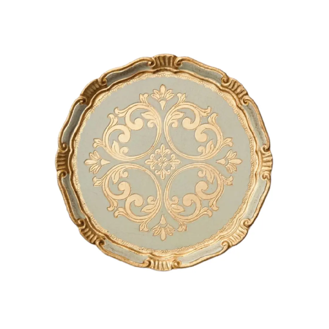 Royal Look Embossed Designer Antique European Charger Plate For Hotel And Restaurant Tableware Decoration Dish Plater