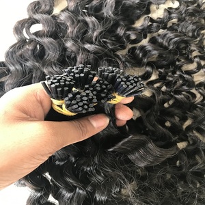 100% qualité d'exportation haut de gamme vison cambodgien temple indien vierge 24'Kinky Curly I Tip Extensions de cheveux donneur unique indien - Product Image 6