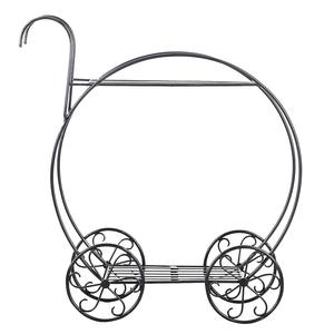 Support de plante en fer écologique enduit de poudre noire avec 2 étagères pour plusieurs plantes-Jardin et patio (35x29x11 pouces) - Product Image 4