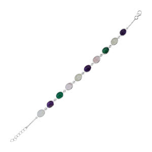 Classis meilleure vente 925 argent sterling tourmaline quartz multi couleur pierres précieuses bracelet bijoux - Product Image 5