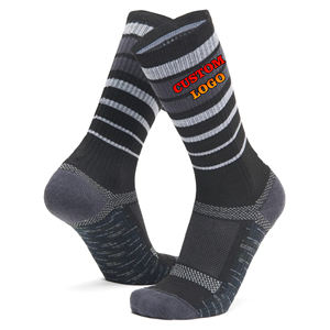 Wholesale Premium Quality <b>Men's</b> Crew <b>Socks</b> Anti-Bacterial Quick Dry 2 Tone Ribbed Design Custom Embroidery Logo Hip Hop <b>Socks</b> - Product Image 5