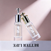 Botella de Vidrio Mate Transparente Premium con Bomba Dosificadora de 30 ml para Aceites Esenciales, Gotas para Ojos, Cuidado de la Piel y Cosméticos
