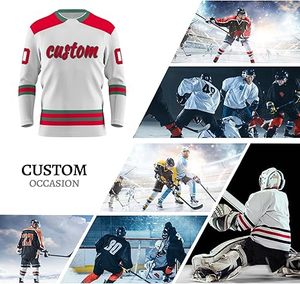 Uniforme de Hockey sobre Hielo para Adultos de Talla Grande, Diseño de Logotipo Personalizable, Transpirable, 100% Poliéster, Estilo Elegante, Muy Popular - Product Image 1