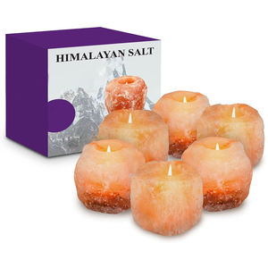 Porte-bougie en pierre de sel de l'Himalaya artisanal, couleur naturelle, matériau organique, toucher réel, vente en gros - Product Image 1