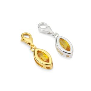 จี้ทองคำ 14k รูปทรงมิลาน ประดับด้วยอเมทิสต์และเพชร - Product Image 1