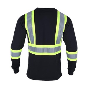 Ropa de Seguridad Reflectante Transpirable, Camisas Negras de Manga Larga - Product Image 2