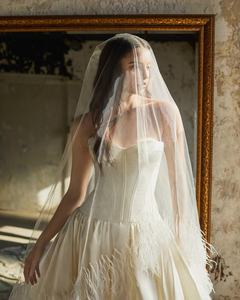 OEM High Quality Beautiful Vintage Wedding <b>Dress</b> TNBP2912 Satin Lace New Fashion Bridal Ball Gown Handmade Mikado Simple Natural - Product Image 2