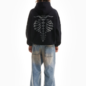 Solid 100% Cotton Heavyweight Fleece Oversized Streetwear Vintage <b>Rhinestone</b> <b>top</b> quality fashion best Winter Hoodie - Product Image 4