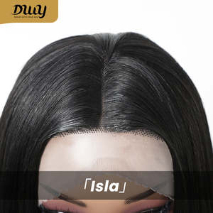 DWY 30-Inch Synthetic <b>Wig</b> with Transparent Lace Front Silk Straight Natural Design and Middle Parting T-Part Natural Color - Product Image 6