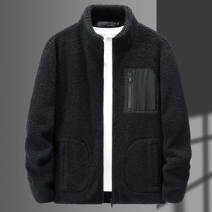 Fabricante de ropa de calle al aire libre moda Sherpa lana cremallera chaqueta personalizada estampado Sherpa polar chaqueta hombres - Product Image 4
