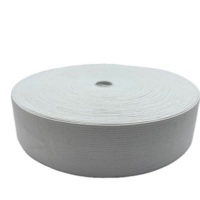Ruban tissé noir/blanc personnalisé à haute élasticité et durable, 15 mm-60 mm, bande fine tricotée et tressée, 100 % polyester, fabrication en usine