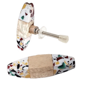 Modern Ceramic Metal Knobs Pull Handles (Brass/Resin/Wood) <b>for</b> Kitchen Bathroom Bedroom Cabinets Drawers-Square Shape - Product Image 2