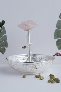 Ambientador de boca de latón y piedra natural plateada de lujo, técnica artesanal de Metal - Product Image 3