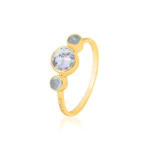Bague romantique en argent sterling 925 avec pierres précieuses multiples Cadeau de fiançailles d'anniversaire de mariage en or à la mode pour les fêtes - Product Image 2