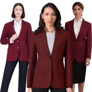 Blazer Escolar y de Gala Personalizable, Color Granate, Corte Entallado, Antiarrugas, de Alta Calidad, Venta al Por Mayor - Product Image 1