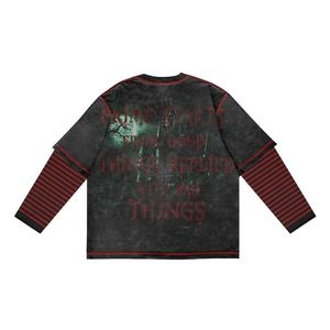 Men's Oversized 100% Cotton <b>Short</b>-<b>Sleeve</b> T-Shirts Breathable Drop Shoulder with Quick Dry & Contrast Print Design - Product Image 3