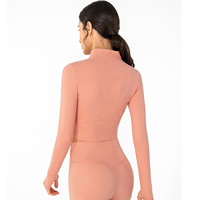 Veste de course décontractée coupe-vent à fermeture éclair dorée pour femmes