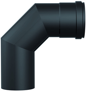 Gomito a 90° per Stufe a Pellet Colore Nero Opaco 10 cm - Product Image 1