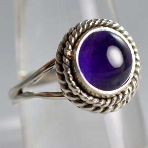 Navya <b>Craft</b> Boho Jewelry Handmade 925 Sterling Silver <b>Ring</b> Amethyst Oval Cut Stone Fine Jewelry for Everyday Wear Sizes 4 13 - Product Image 6