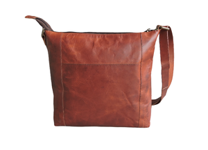 Bandolera de cuero de cabra curtido vegetal genuino, bandolera personalizada y personalizada, bolsa de mensajero Unisex con cierre de cremallera - Product Image 2