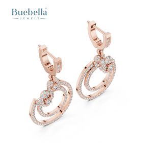 Pendientes de diamantes de corte redondo elegantes de Plata de Ley 925 diseño clásico atemporal perfecto para el uso diario pendientes para mujer - Product Image 2