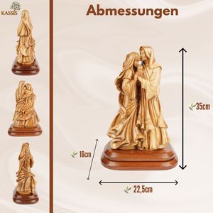 Sculpture de la Sainte Famille en bois d'olivier sculptée à la main par Ghassan Salsa, exclusive de Bethléem (35 cm) - Product Image 6