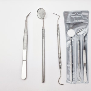 Kit de Examen Dental Básico Completo con Pinzas de Espejo Sonda de Acero Inoxidable para Profesionales - Product Image 1