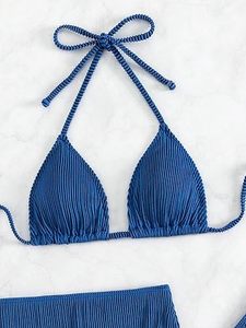 2025 personnalisé luxe Satin brillant String Bikini maillots de bain pour femmes bandeau brésilien bas Bikini ensembles - Product Image 5