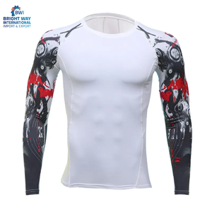 เสื้อรัดรูป BJJ สแปนเด็กซ์ พิมพ์ลายตามสั่ง ขายส่ง ปี 2024 BRIGHT WAY INTERNATIONAL CUSTOM DESIGN ป้องกันรังสียูวี ทั้งแขนยาว/แขนสั้น - Product Image 5