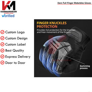 Gants de moto anti-impact avec coque de protection rigide aux jointures, respirants, légers, à doigts complets, équipement de protection pour la conduite - Product Image 3