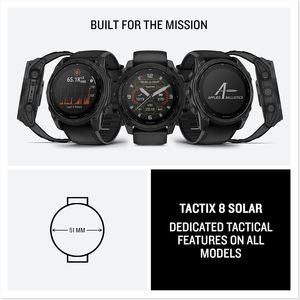Tattix 8 51mm, Display a carica solare, Elite, Smartwatch GPS tattico Premium, include balistica applicata Elite - Product Image 6