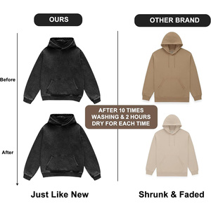 Sudadera con capucha estilo Vintage para hombre de alta calidad 100% algodón lavado con ácido bordado Streetwear personalizado OEM ODM invierno - Product Image 4