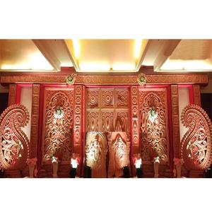 Décoration des coulisses du grand mariage Décoration des coulisses de la cérémonie de mariage Panneaux en fibre du grand mariage Cadres arrière de réception - Product Image 1