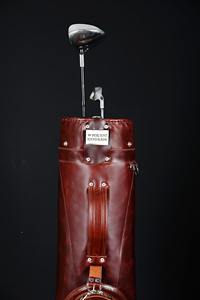 Limited Reddish Brown Color Handmade Leather Golf Bag <b>Stand</b> Personalization LGB-0029 - Product Image 3