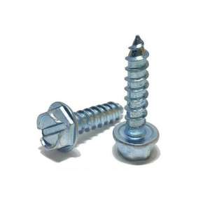 #10X1 1/2 Tornillo de chapa ranurado Cabeza de arandela hexagonal chapada en zinc Producto más vendido - Product Image 1