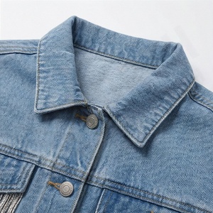 Chaqueta Trucker Vaquera Casual Personalizada para Hombre, Tallas Grandes y Altas, 100% Algodón, Opción de Logotipo Frontal, Chaqueta Transpirable para Invierno - Product Image 4