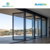 Puerta corredera plegable de vista grande de lujo 2024 Medidas de puerta completa personalizadas Serie 6000 Perfiles de aluminio Doblado CNC EXT75