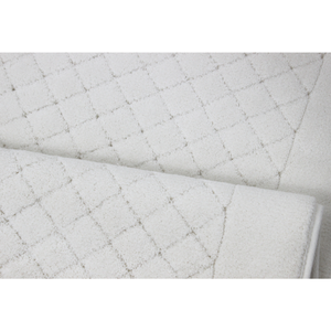 Poildio Tapis de bain et de douche de luxe abstrait en jacquard teint en fil tissé blanc 70x120cm pour la maison et l'hôtellerie - Fabriqué en Turquie - Product Image 2