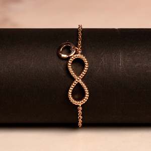 NOVAMART Fine Fine Sterling Silver Rose Gold <b>Infinity</b> Charm <b>Bracelet</b> Wholesale Export - Product Image 2