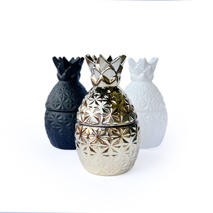 Luxury Pineapple Glossy Golden Finished Cylinder Candle Jar Handmade Eco-Friendly Candle Jar for Home Hotel & Wedding Decor - Product Image 1