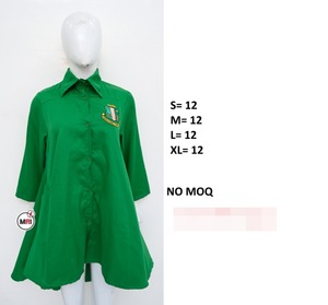 Embroidery <b>Button</b> Customised Autumn Women's High Low Cotton Solid Casual Loose Green Pink Color Long Dress - Product Image 1